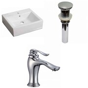 AMERICAN IMAGINATIONS 21-in. W Wall Mount White Vessel Set For 1 Hole Center Faucet AI-30539